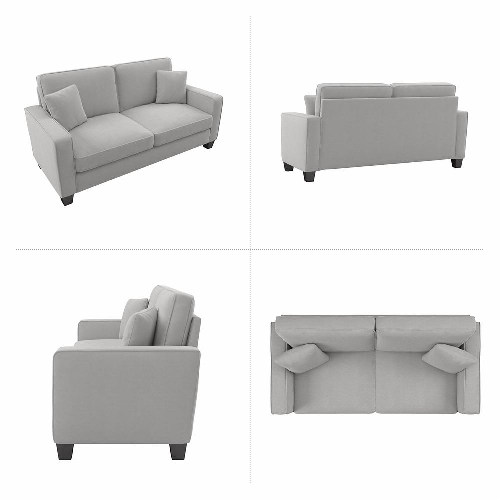 Bush Furniture Stockton 73W Sofa in Light Gray Microsuede Fabric. Picture 5
