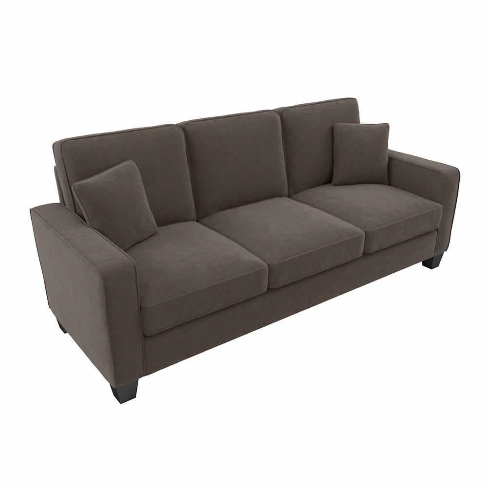 Bush Furniture Stockton 85W Sofa in Chocolate Brown Microsuede Fabric. Picture 1