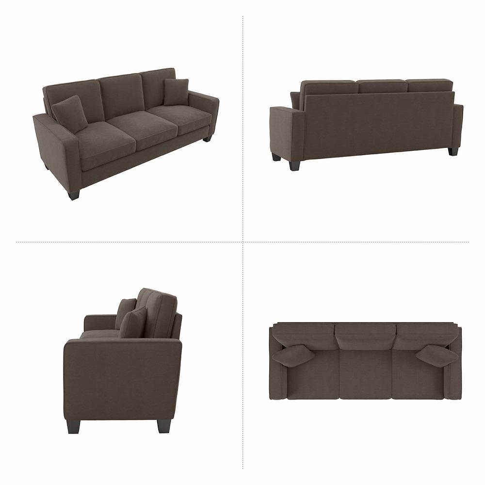 Bush Furniture Stockton 85W Sofa in Chocolate Brown Microsuede Fabric. Picture 3