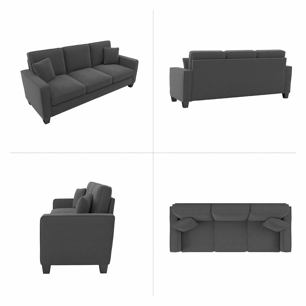 Bush Furniture Stockton 85W Sofa - Charcoal Gray Herringbone. Picture 5
