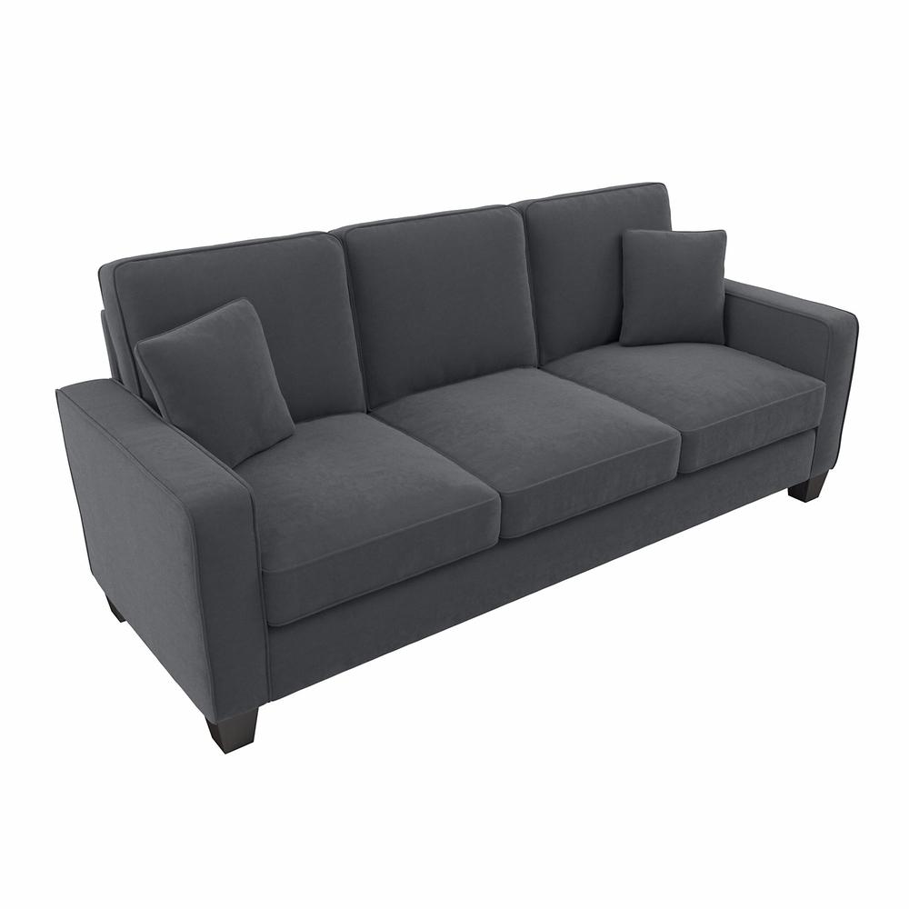 Bush Furniture Stockton 85W Sofa in Dark Gray Microsuede Fabric. Picture 1