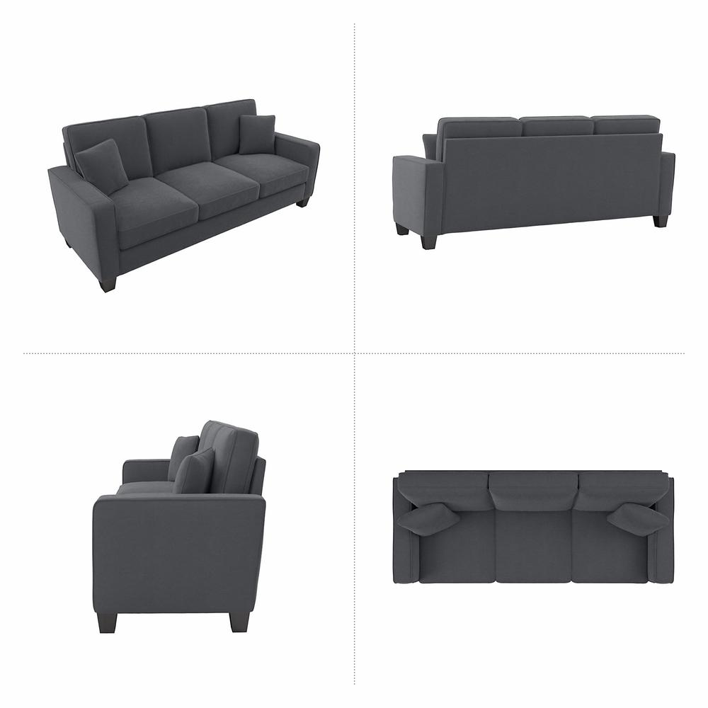Bush Furniture Stockton 85W Sofa in Dark Gray Microsuede Fabric. Picture 5
