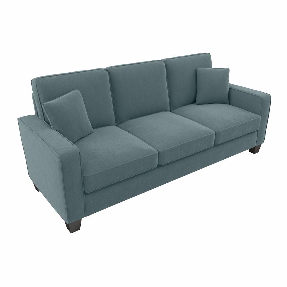 Bush Furniture Stockton 85W Sofa - Turkish Blue Herringbone Fabric. The main picture.