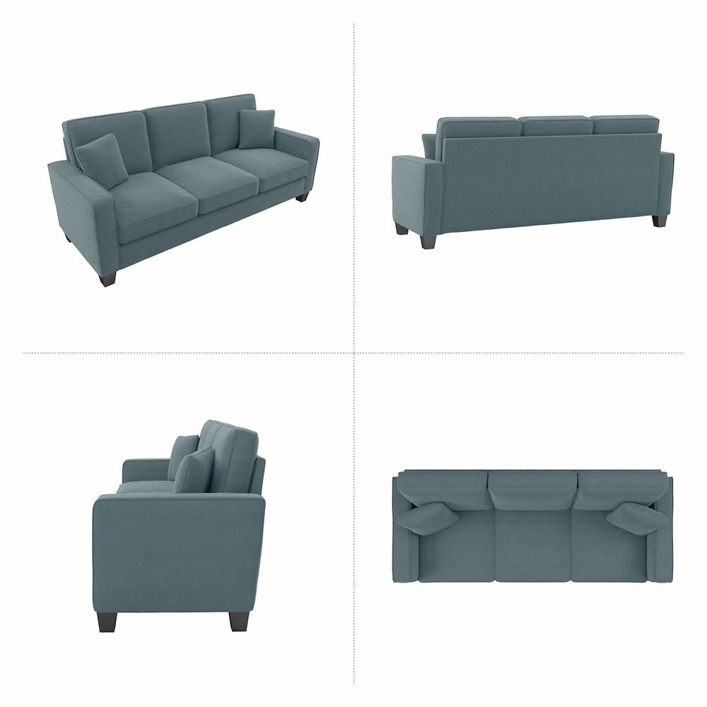 Bush Furniture Stockton 85W Sofa - Turkish Blue Herringbone Fabric. Picture 3