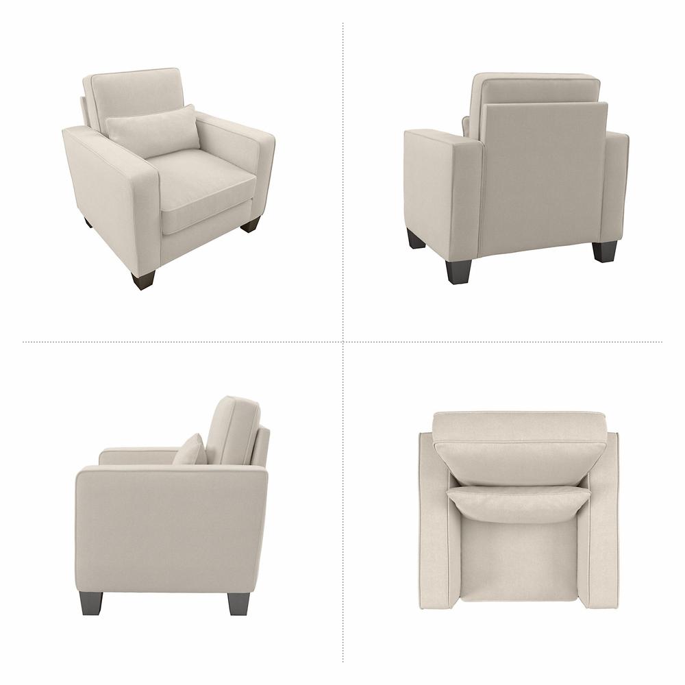 Bush Furniture Stockton Accent Chair with Arms - Cream Herringbone Fabric. Picture 2