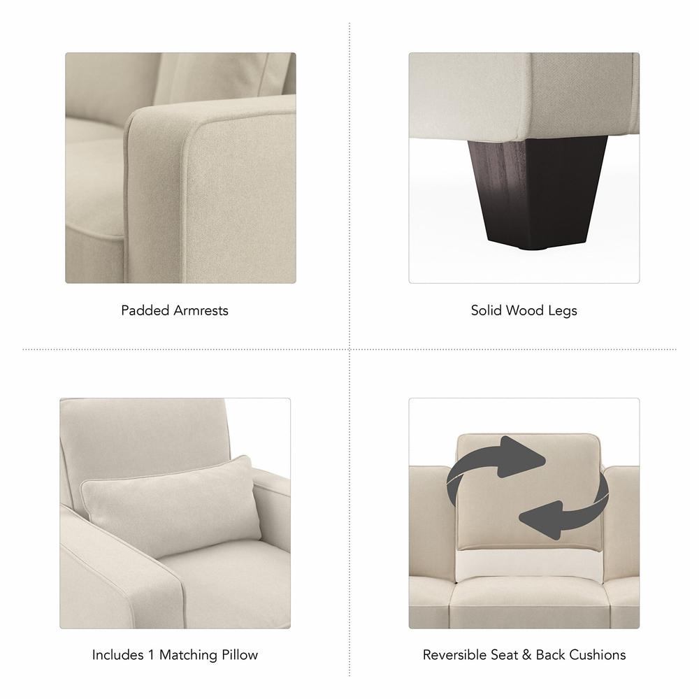 Bush Furniture Stockton Accent Chair with Arms - Cream Herringbone Fabric. Picture 5