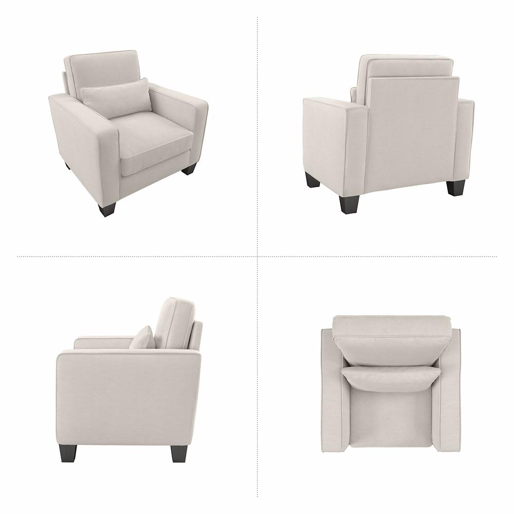Bush Furniture Stockton Accent Chair with Arms in Light Beige Microsuede Fabric. Picture 4