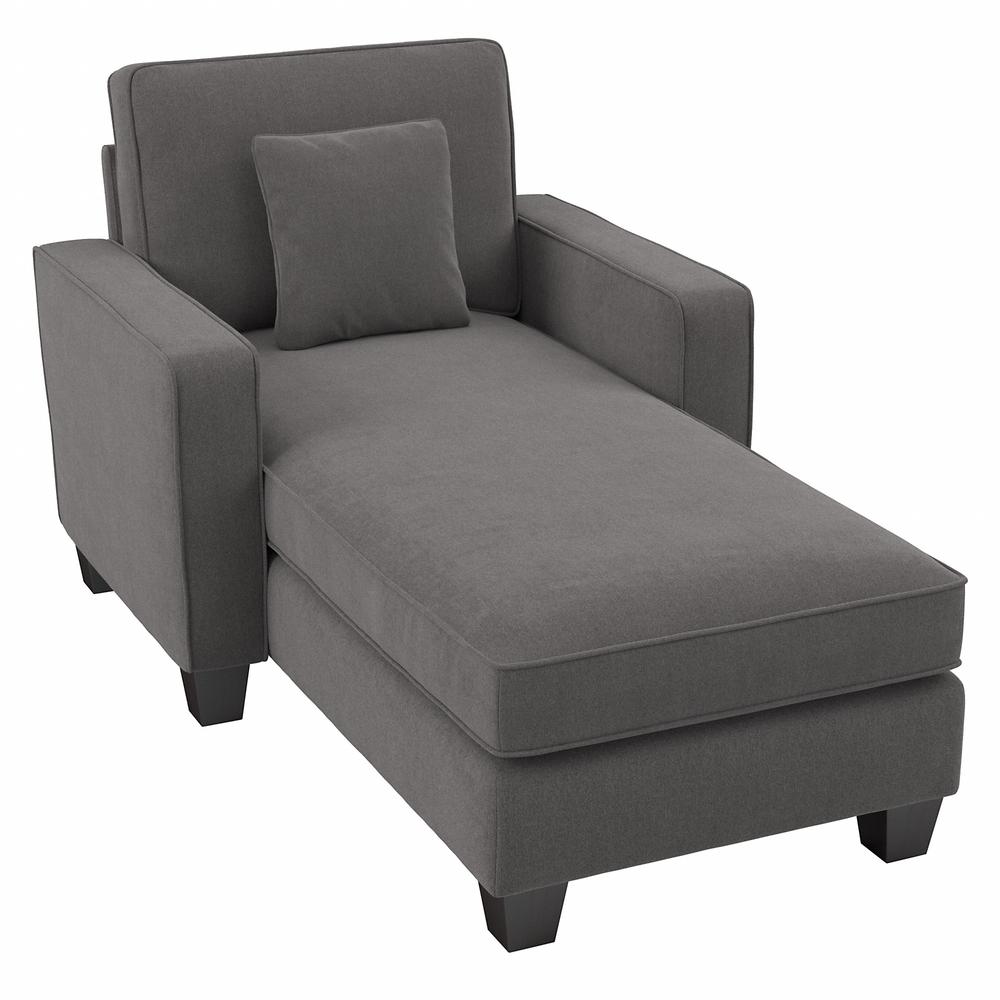 Bush Furniture Stockton Chaise Lounge with Arms - French Gray Herringbone Fabric. Picture 1