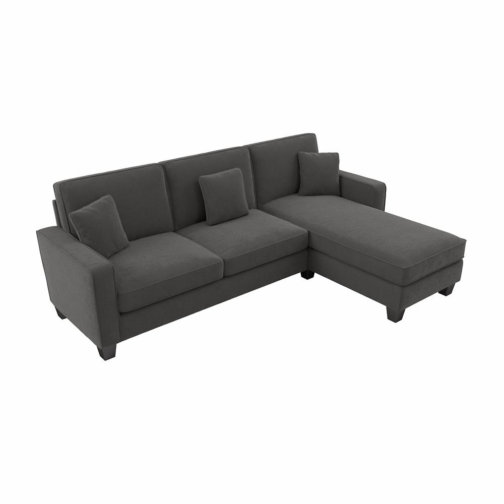 Bush Furniture Stockton 102W Sectional Couch with Reversible Chaise Lounge - Charcoal Gray Herringbone. The main picture.