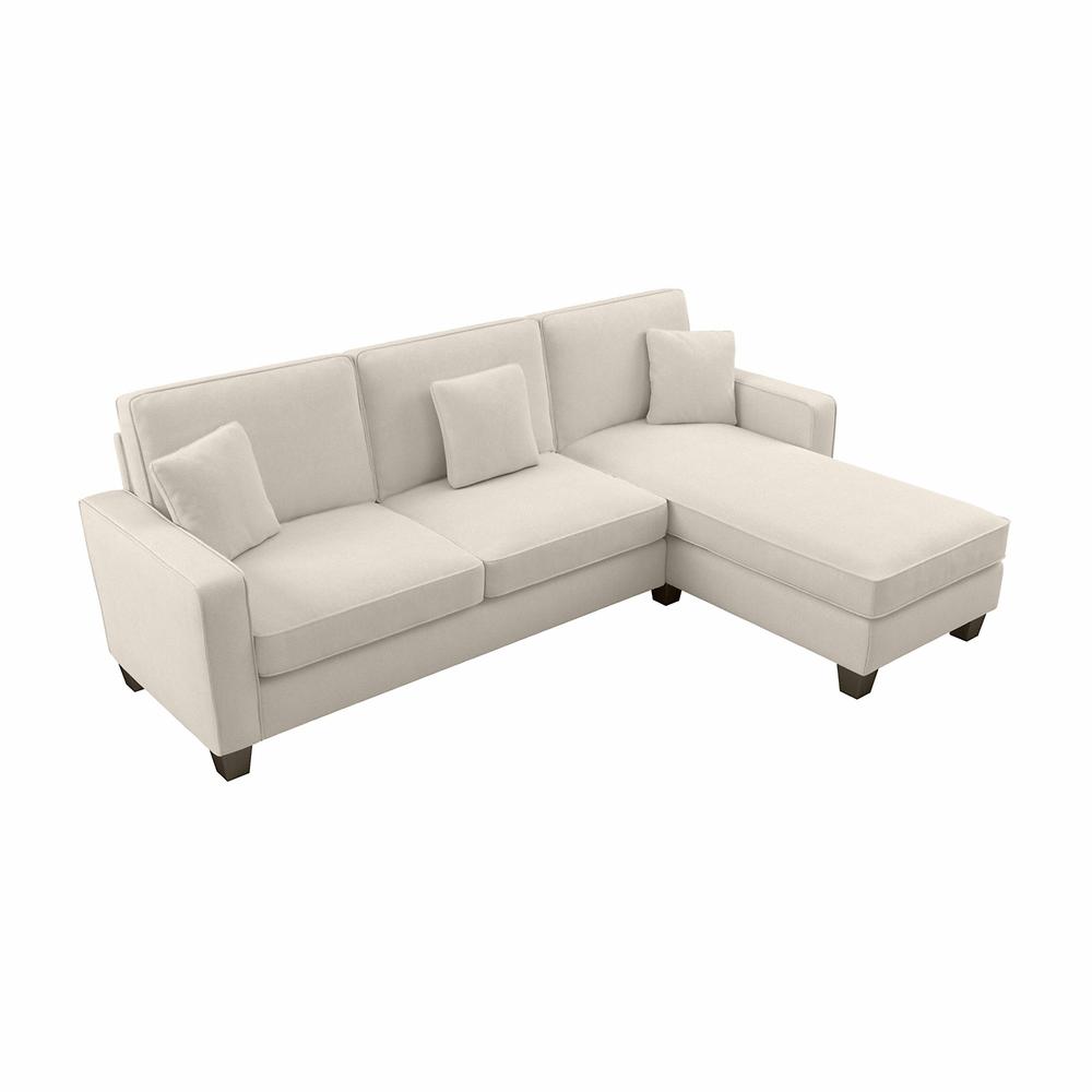 Bush Furniture Stockton 102W Sectional Couch with Reversible Chaise Lounge - Cream Herringbone Fabric. Picture 1