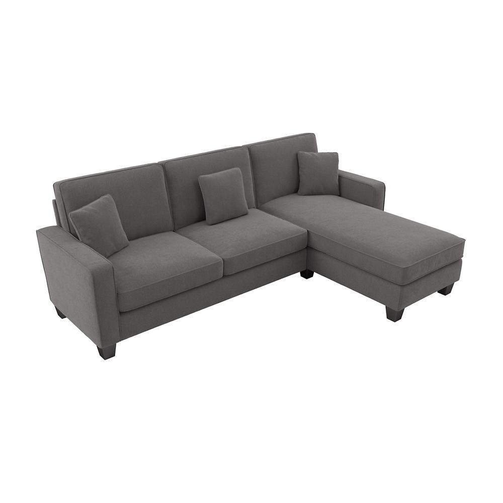 Bush Furniture Stockton 102W Sectional Couch with Reversible Chaise Lounge - French Gray Herringbone Fabric. Picture 1