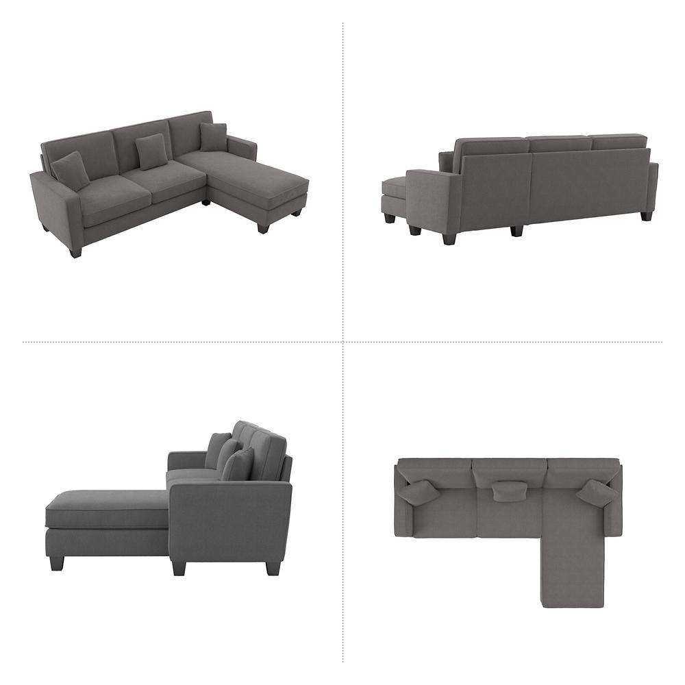 Bush Furniture Stockton 102W Sectional Couch with Reversible Chaise Lounge - French Gray Herringbone Fabric. Picture 4