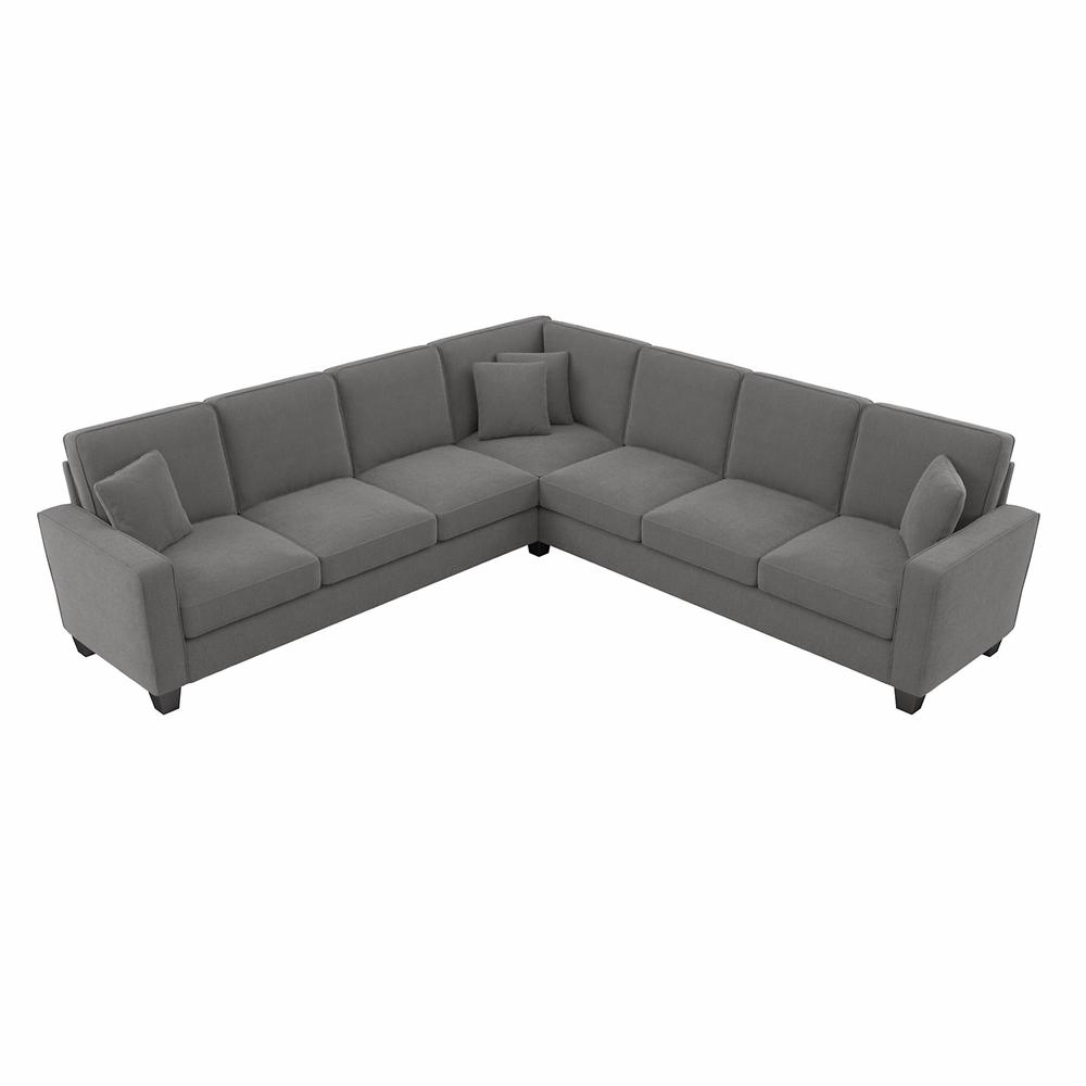 Bush Furniture Stockton 111W L Shaped Sectional Couch - French Gray Herringbone Fabric. The main picture.