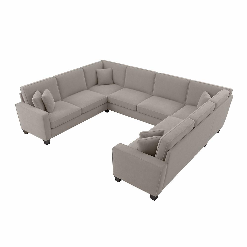 Bush Furniture Stockton 125W U Shaped Sectional Couch - Beige Herringbone Fabric. The main picture.