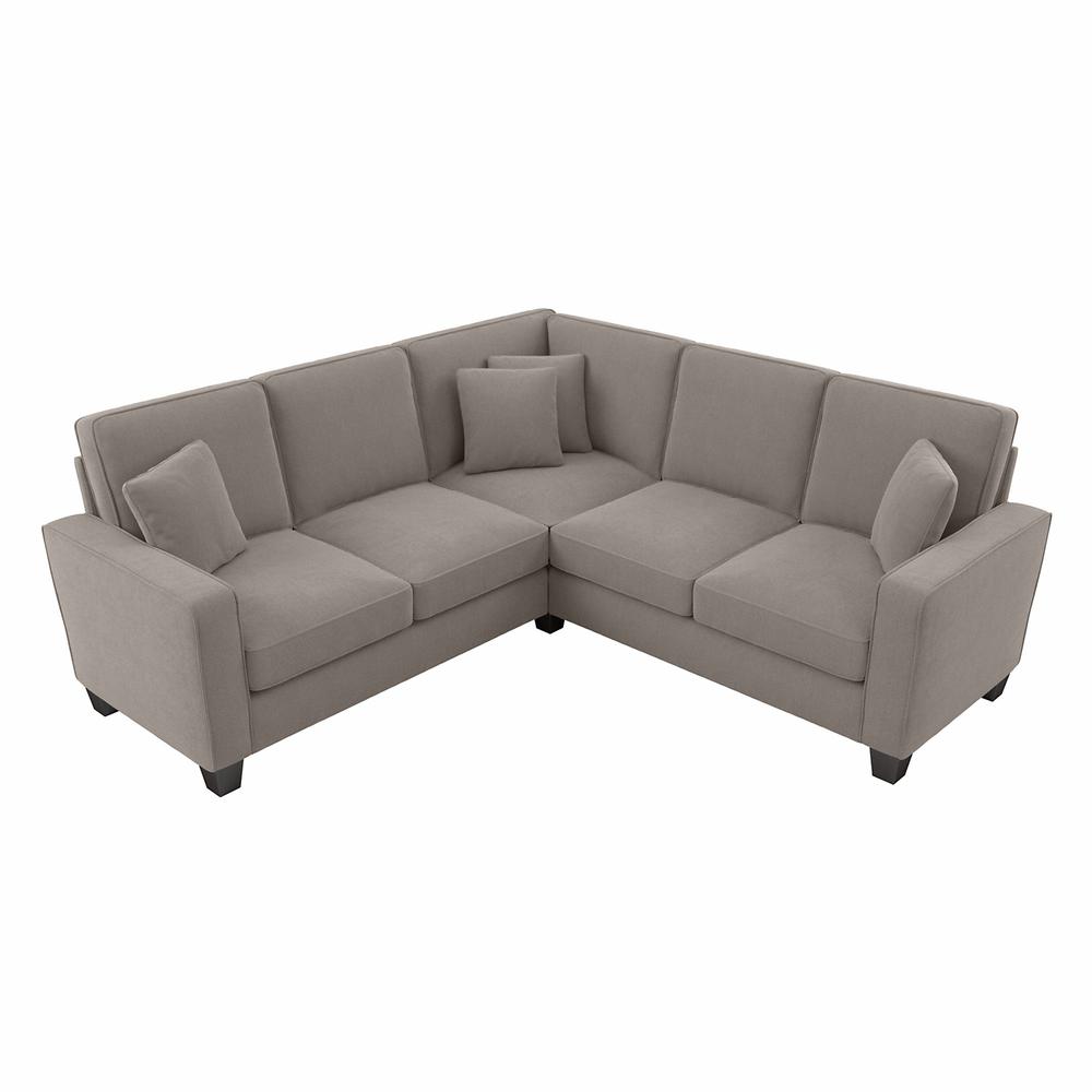 Bush Furniture Stockton 87W L Shaped Sectional Couch - Beige Herringbone Fabric. Picture 1