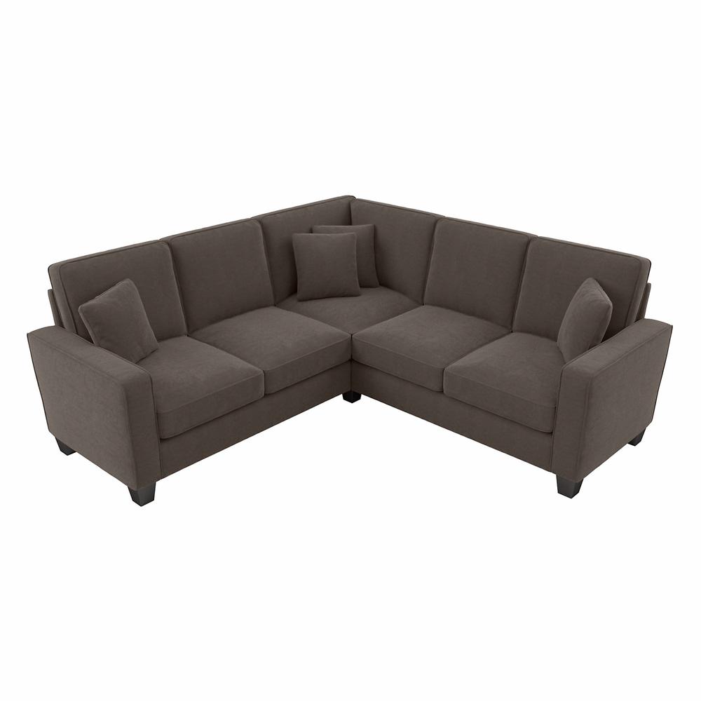 Bush Furniture Stockton 87W L Shaped Sectional Couch in Chocolate Brown Microsuede Fabric. The main picture.