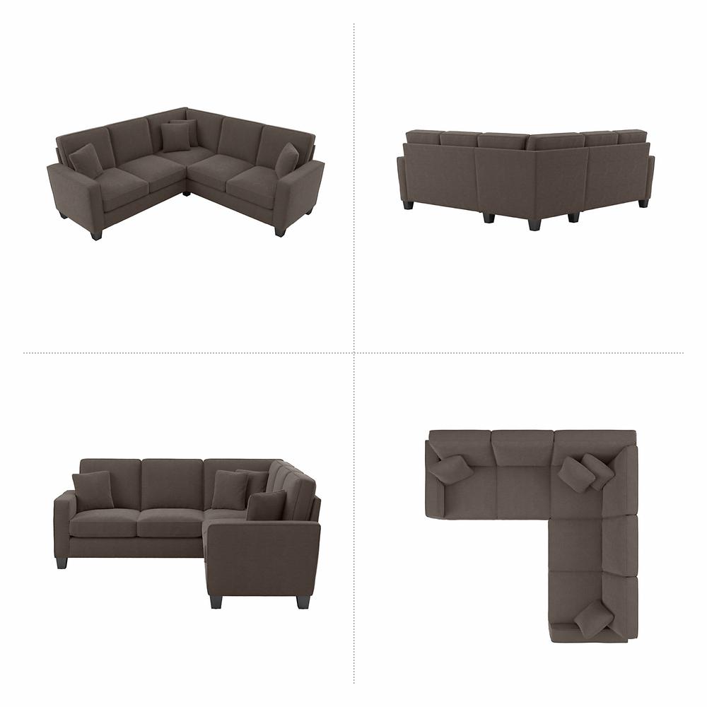 Bush Furniture Stockton 87W L Shaped Sectional Couch in Chocolate Brown Microsuede Fabric. Picture 5