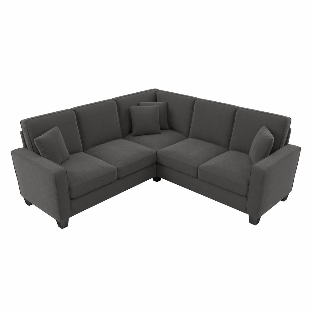 Bush Furniture Stockton 87W L Shaped Sectional Couch - Charcoal Gray Herringbone. Picture 1