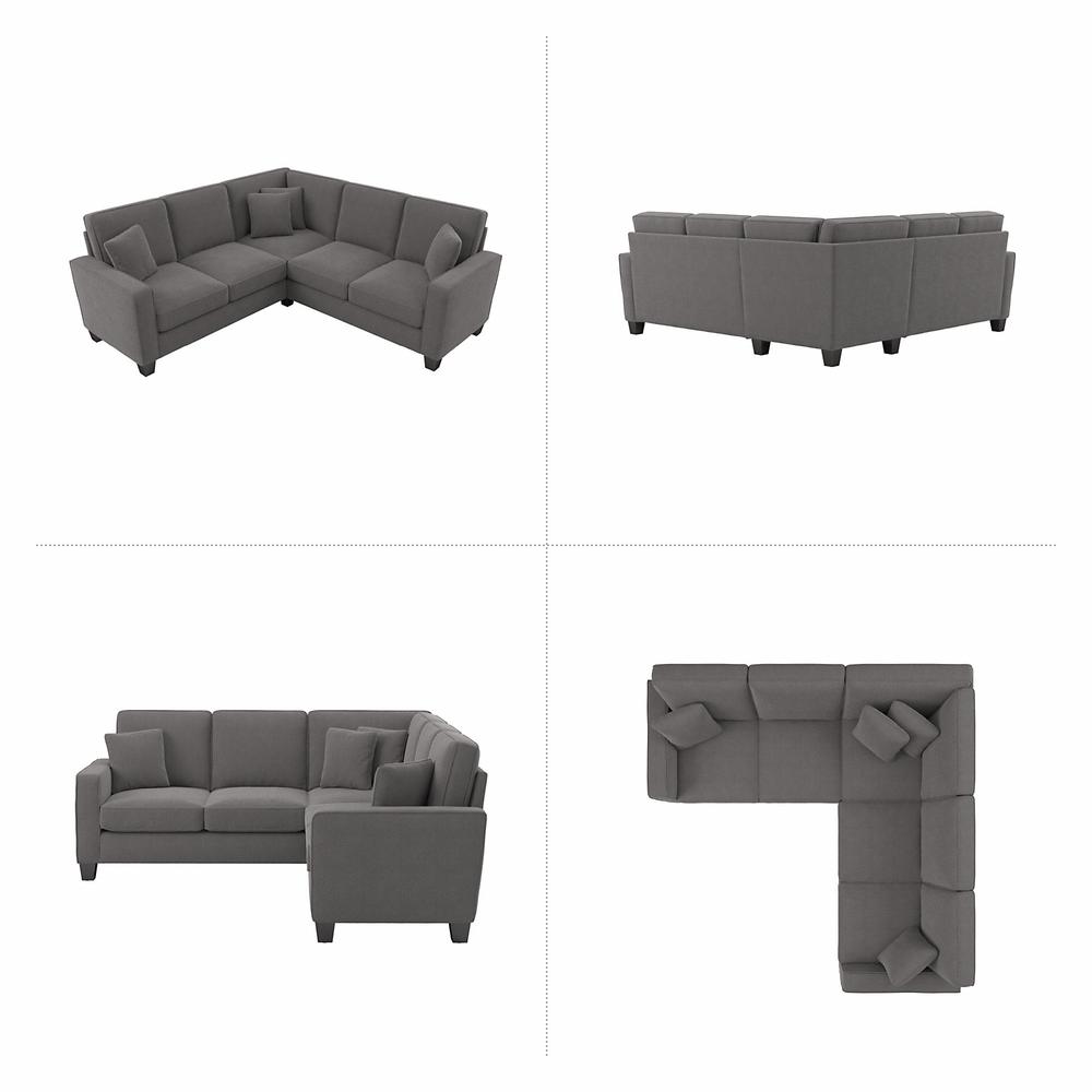 Bush Furniture Stockton 87W L Shaped Sectional Couch - French Gray Herringbone Fabric. Picture 2