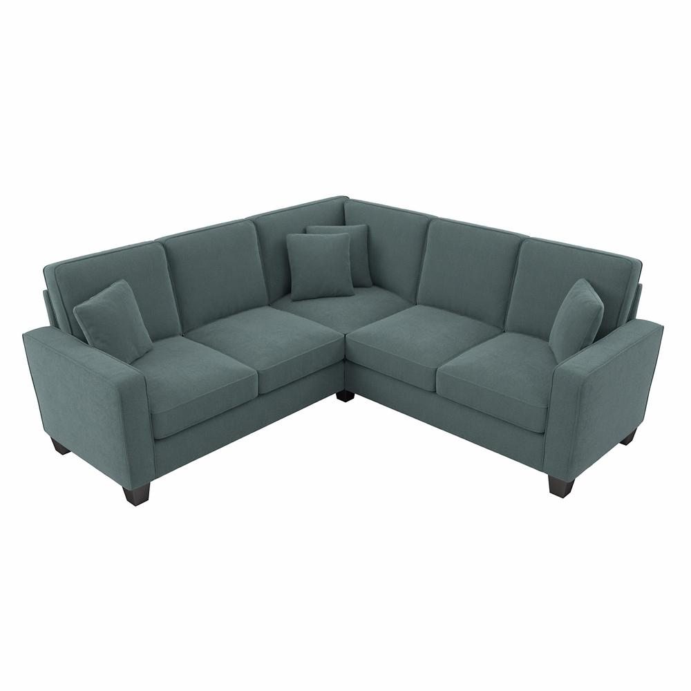Bush Furniture Stockton 87W L Shaped Sectional Couch - Turkish Blue Herringbone Fabric. The main picture.
