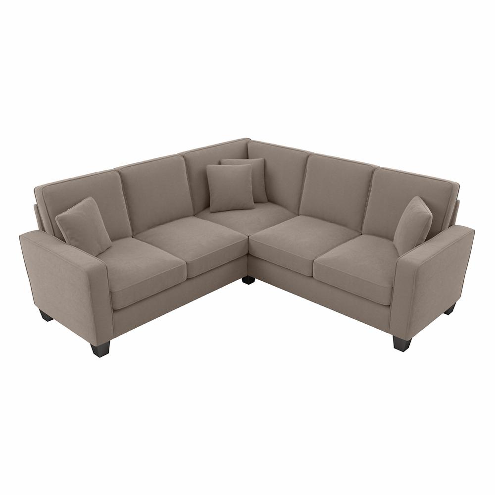 Bush Furniture Stockton 87W L Shaped Sectional Couch in Tan Microsuede Fabric. The main picture.