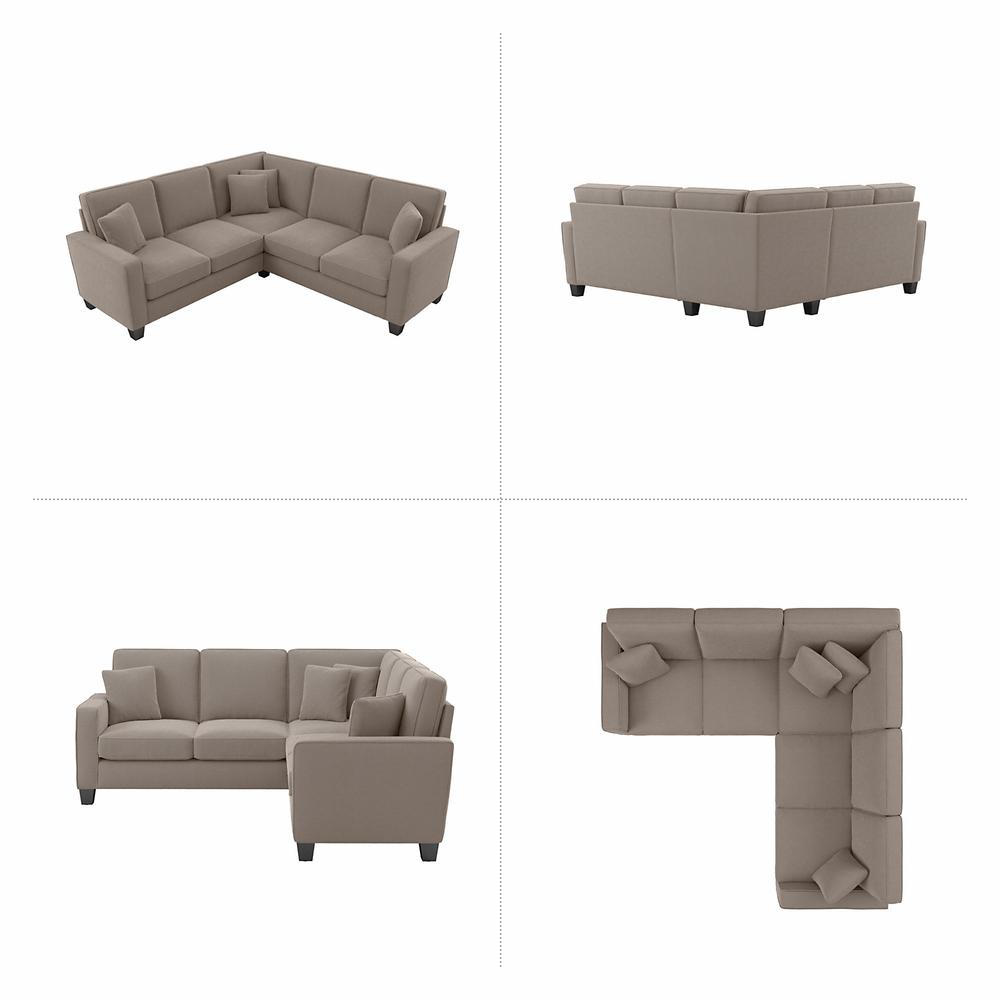 Bush Furniture Stockton 87W L Shaped Sectional Couch in Tan Microsuede Fabric. Picture 4