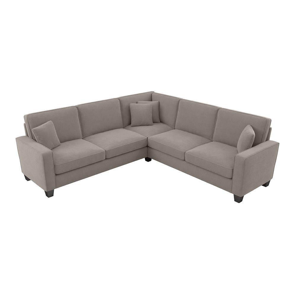 Bush Furniture Stockton 99W L Shaped Sectional Couch - Beige Herringbone Fabric. The main picture.