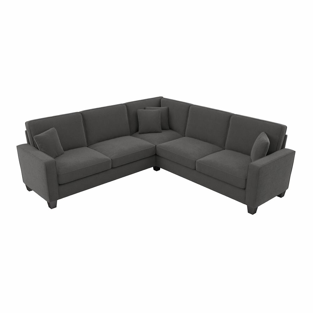 Bush Furniture Stockton 99W L Shaped Sectional Couch - Charcoal Gray Herringbone. Picture 1