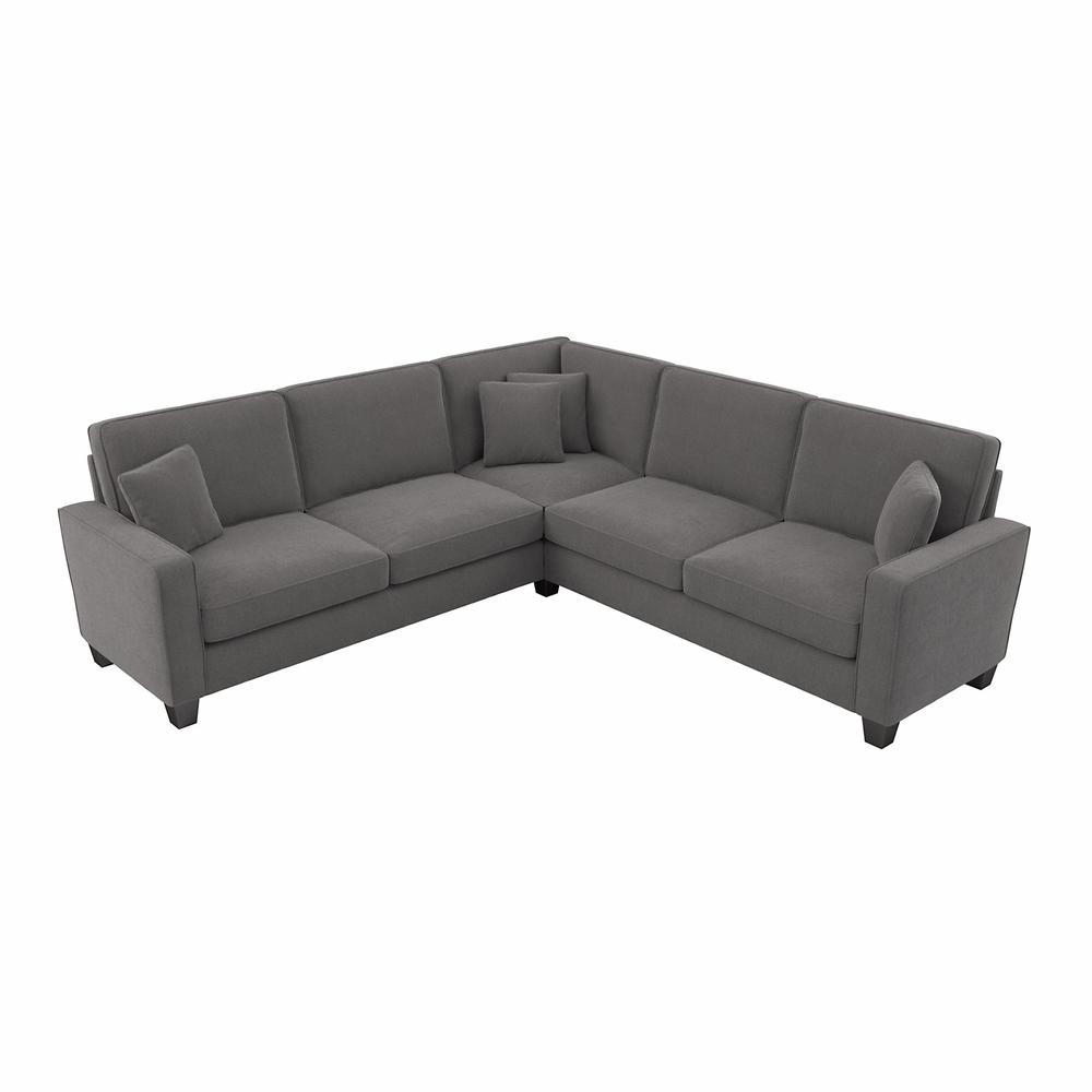 Bush Furniture Stockton 99W L Shaped Sectional Couch - French Gray Herringbone Fabric. Picture 1