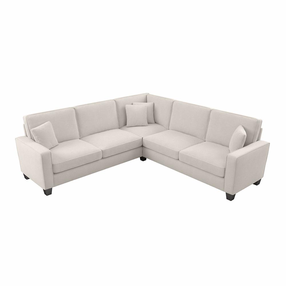 Bush Furniture Stockton 99W L Shaped Sectional Couch in Light Beige Microsuede Fabric. The main picture.