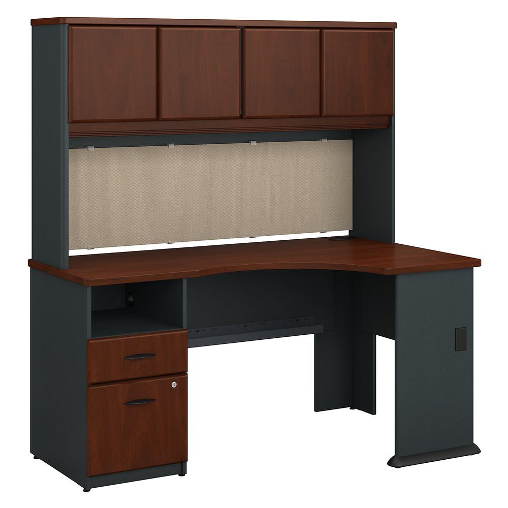 Series A 60w Corner Desk With Hutch And 2 Drawer Pedestal