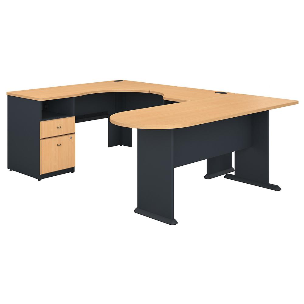 Series A U Shaped Corner Desk With Peninsula And Storage