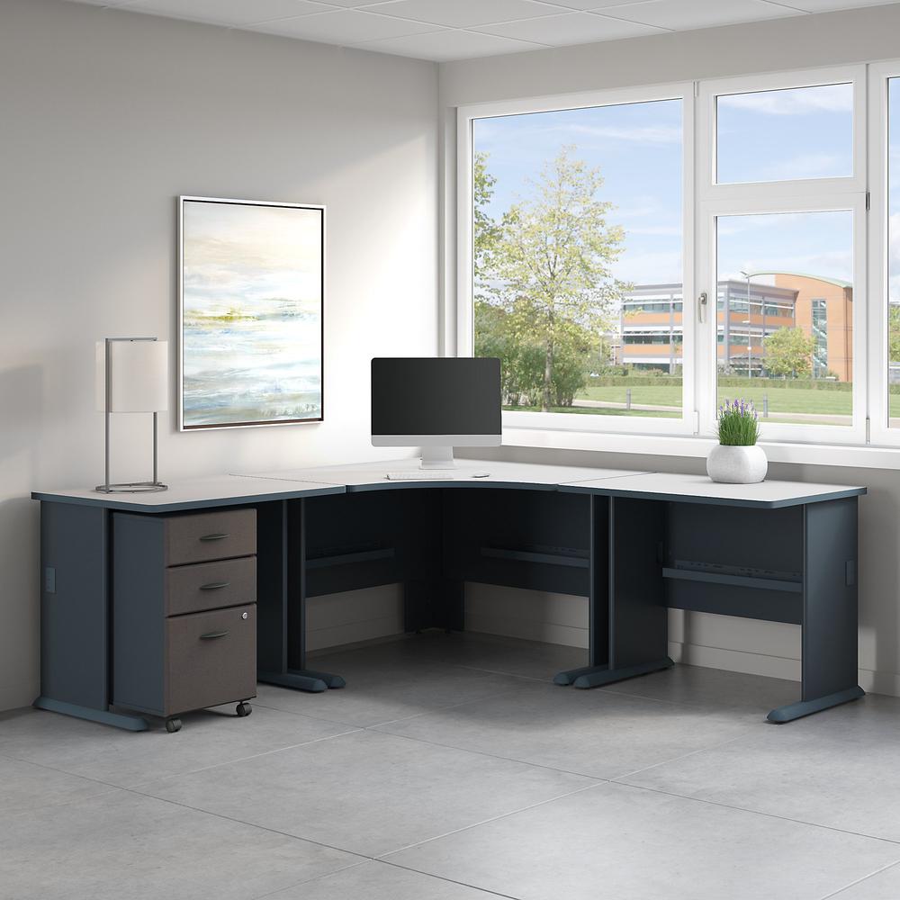 Bush Business Furniture Series A 84W x 84D Corner Desk with Mobile File Cabinet, Slate/White Spectrum. Picture 2