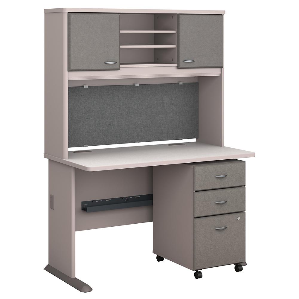 Bush Business Furniture Series A 48W Desk with Hutch and Mobile File ...