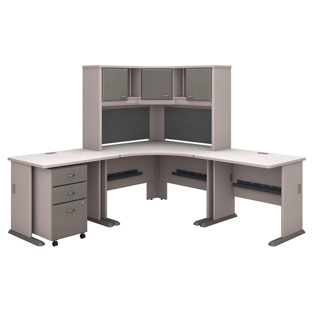 Series A 84w X 84d Corner Desk With Hutch And Mobile File Cabinet
