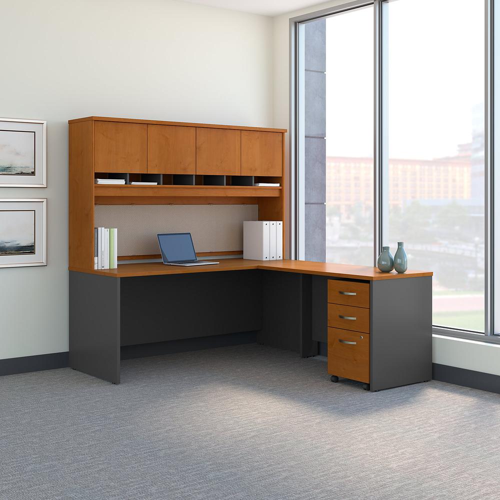 Bush Business Furniture Series C 60W Right Handed Bow Front U Shaped Desk  with Storage and Table