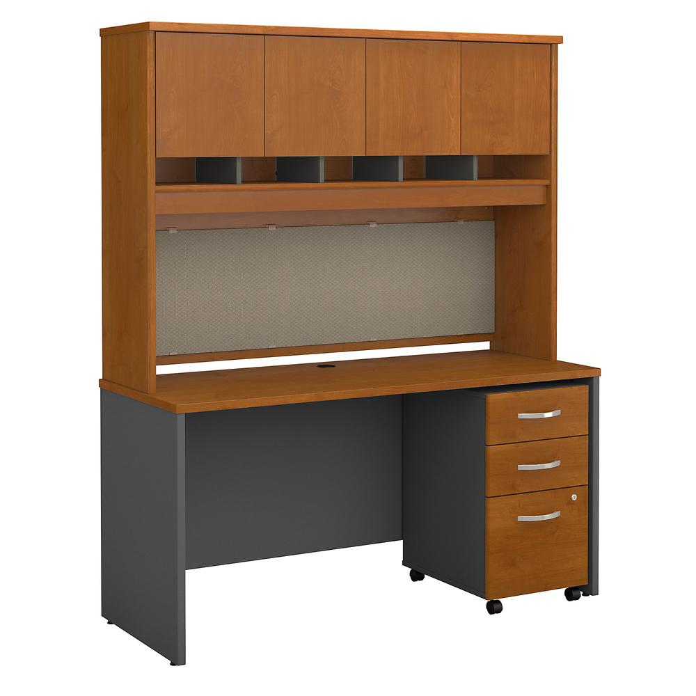 Bush Business Furniture Series C 60W x 24D Office Desk with Hutch and ...