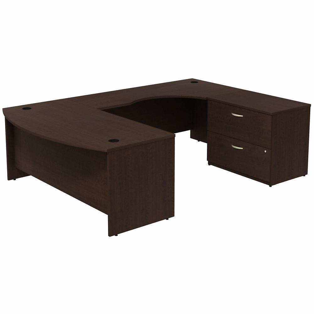 Bush Business Furniture Series C Bow Front Right Handed U Shaped Desk with 2 Drawer Lateral File Cabinet. Picture 1