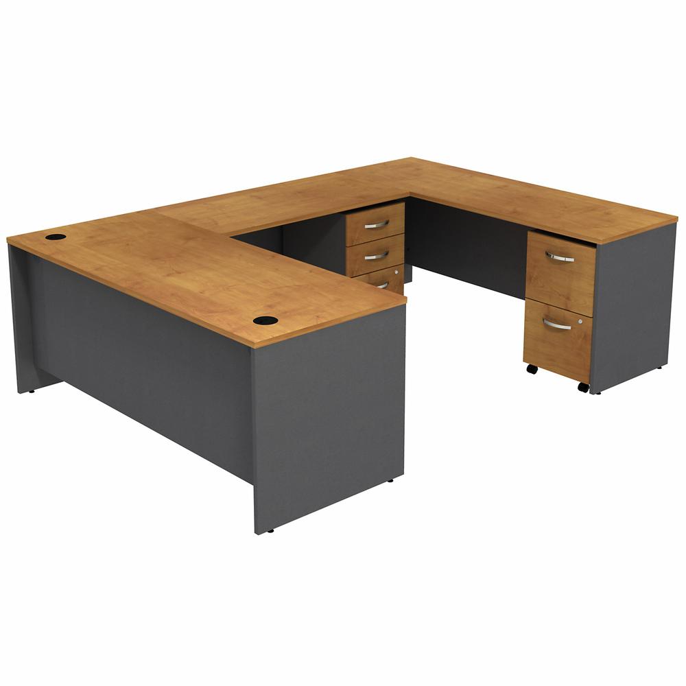 Bush Business Furniture Series C U Shaped Desk with 2 Mobile Pedestals. The main picture.