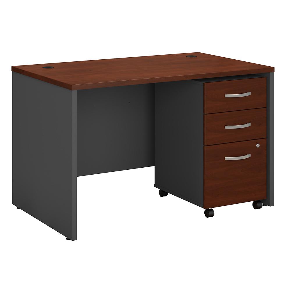 Bush Business Furniture Series C 48W x 30D Office Desk with Mobile File Cabinet, Hansen Cherry. The main picture.
