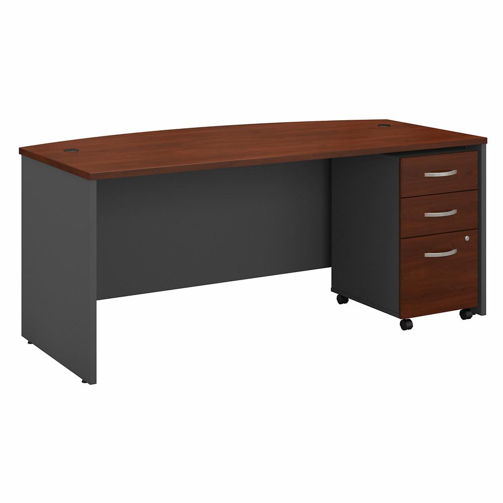 Bush Business Furniture Series C 72W x 36D Bow Front Desk with Mobile File Cabinet. The main picture.