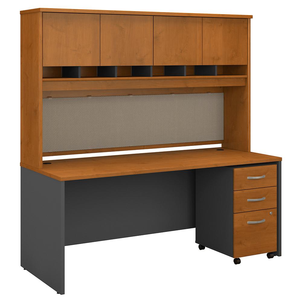 Series C 72w X 30d Office Desk With Hutch And Mobile File Cabinet