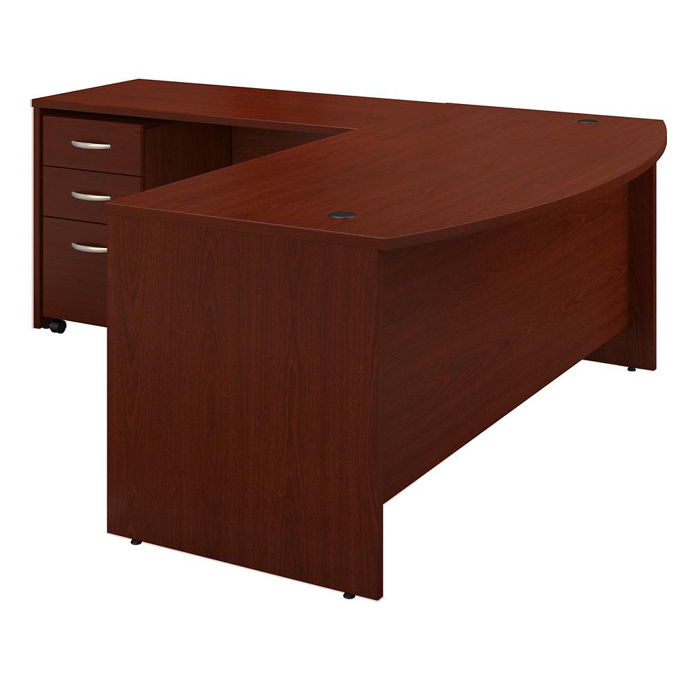 Bush Business Furniture Series C 72W Bow Front L Shaped Desk with 48W Return and Mobile File Cabinet, Mahogany. Picture 3