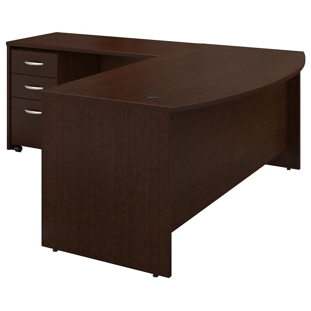 Bush Business Furniture Series C 72W Bow Front L Shaped Desk with 48W Return and Mobile File Cabinet, Mocha Cherry. Picture 3