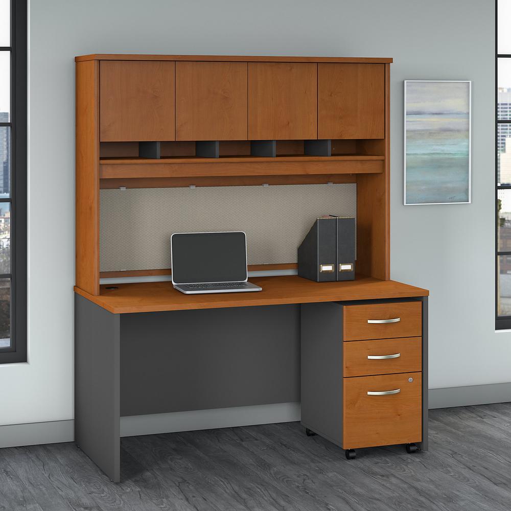 Bush Business Furniture Series C 60W x 30D Office Desk with Hutch and