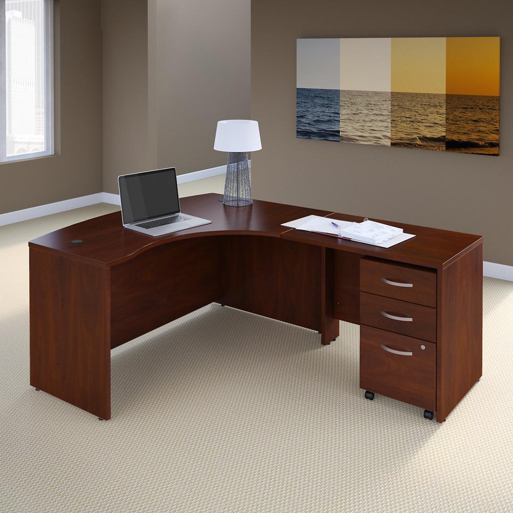 Business Office Pro Right Handed L Shaped Desk with 3 Drawer Mobile Pedestal. Picture 1