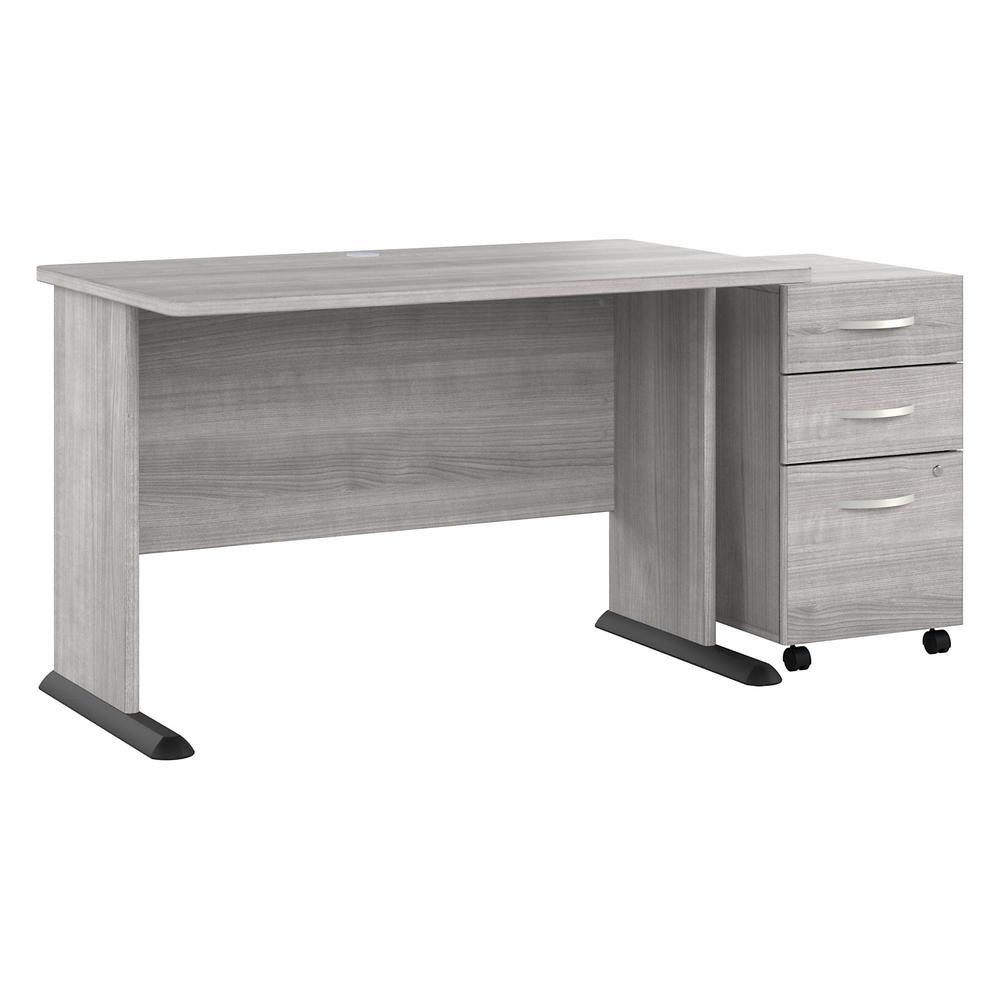 Bush Business Furniture Studio A 48W Computer Desk with 3 Drawer Mobile File Cabinet in Platinum Gray. Picture 1