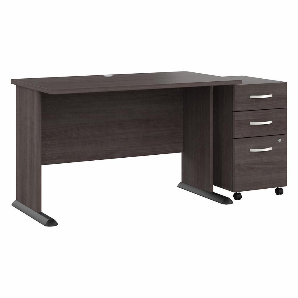 Bush Business Furniture Studio A 48W Computer Desk with 3 Drawer Mobile File Cabinet in Storm Gray. Picture 1