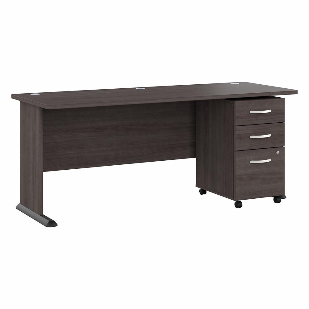 Bush Business Furniture Studio A 72W Computer Desk with 3 Drawer Mobile File Cabinet in Storm Gray. Picture 1