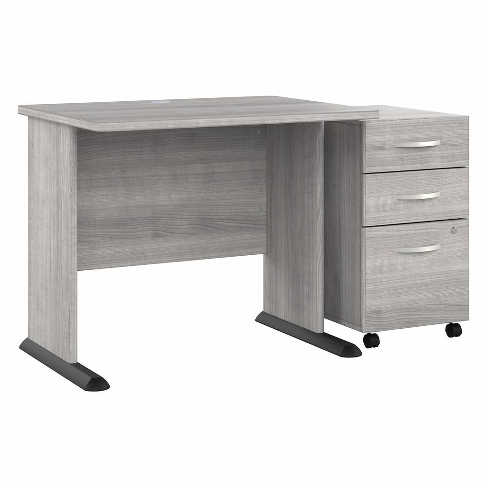 Bush Business Furniture Studio A 36W Small Computer Desk with 3 Drawer Mobile File Cabinet in Platinum Gray. Picture 1